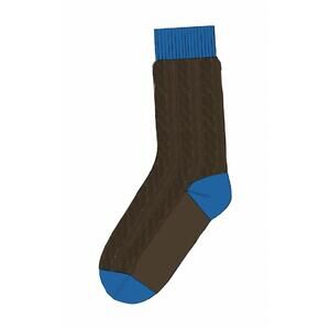 NEW GUEST IN RESIDENCE unisex - cable soft socks in chestnut/twilight